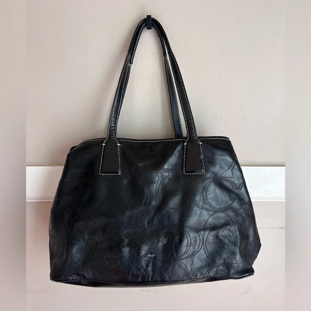Coach Black Signature Tote Bag
